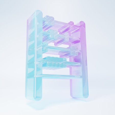 Frosted glass Abacus icon isolated on white background. Traditional counting frame. Education sign....