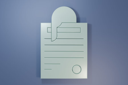 Gray File document and paper clip icon isolated on purple-blue background. Checklist icon. Business...