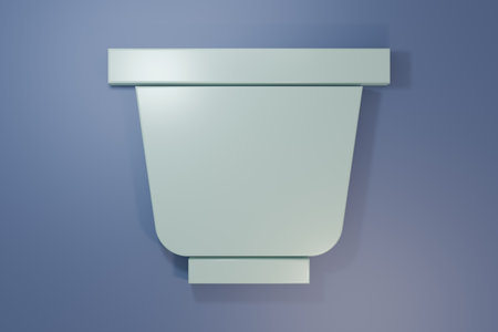 Gray Flower pot icon isolated on purple-blue background. Minimalism concept. 3D render illustration.の写真素材