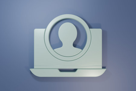 Gray Create account screen icon isolated on purple-blue background. Minimalism concept. 3D render...