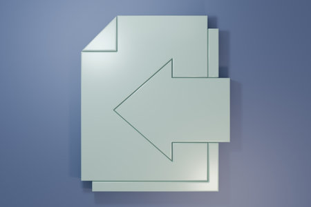 Gray Next page arrow icon isolated on purple-blue background. Document file with arrow. Send document. Minimalism concept. 3D render illustration.の写真素材