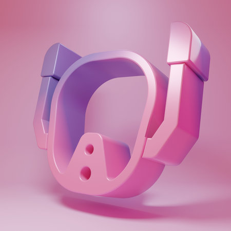 Purple-pink Diving mask icon isolated on pink background. Extreme sport. Diving underwater equipment. Minimalism concept. 3D render illustration.の写真素材
