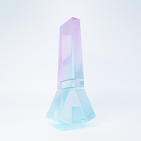 Frosted glass icon isolated on white background. Minimalism concept. 3D render illustration.の写真素材