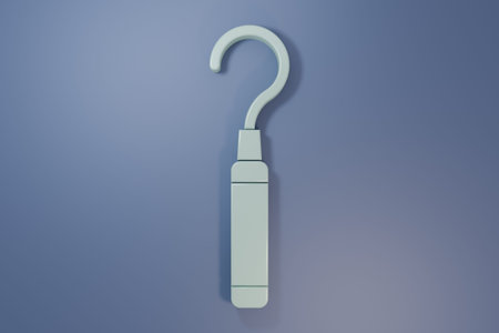 Gray Dental explorer scaler for teeth icon isolated on purple-blue background. Minimalism concept....