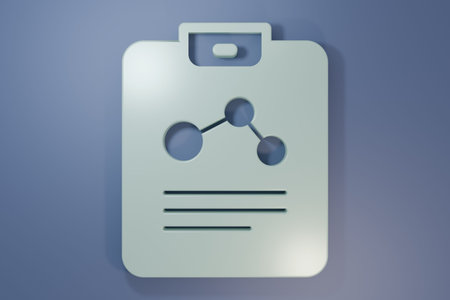 Gray Chemistry report icon isolated on purple-blue background. Minimalism concept. 3D render...