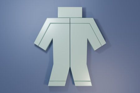 Gray Wetsuit for scuba diving icon isolated on purple-blue background. Diving underwater equipment. Minimalism concept. 3D render illustration.の写真素材