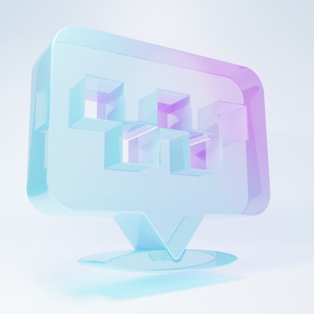 Frosted glass Map pointer with taxi icon isolated on white background. Location symbol. Minimalism concept. 3D render illustration.の写真素材