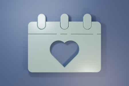 Gray Calendar with 8 March icon isolated on purple-blue background. Minimalism concept. 3D render illustration.の写真素材