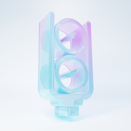 Frosted glass Gauge scale icon isolated on white background. Satisfaction, temperature, manometer,...