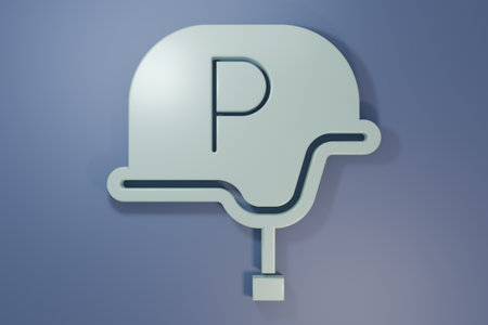 Gray War journalist correspondent icon isolated on purple-blue background. Live news. Minimalism concept. 3D render illustration.の写真素材