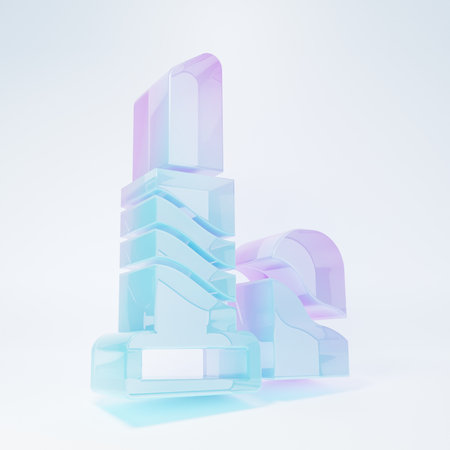 Frosted glass Lipstick icon isolated on white background. Minimalism concept. 3D render illustration.の写真素材