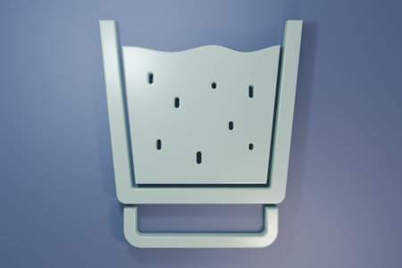 Gray Glass with water icon isolated on purple-blue background. Minimalism concept. 3D render illustration.の写真素材