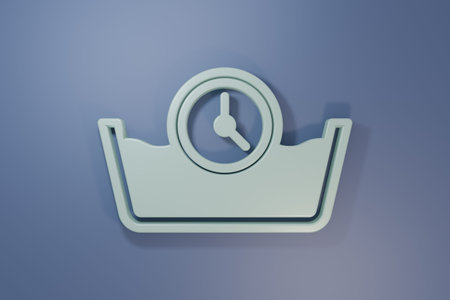 Gray Time wash icon isolated on purple-blue background. Temperature wash. Minimalism concept. 3D...