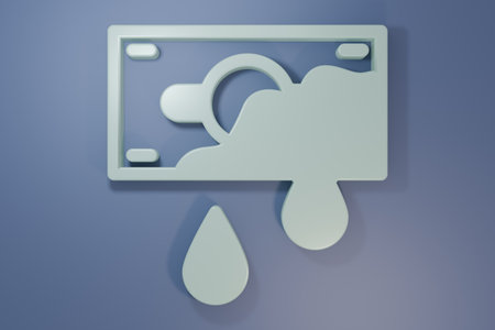 Gray money icon isolated on purple-blue background. Minimalism concept. 3D render illustration.の写真素材