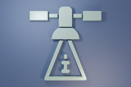 Gray icon isolated on purple-blue background. Minimalism concept. 3D render illustration.の写真素材