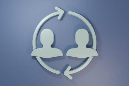 Gray Human resources icon isolated on purple-blue background. Concept of human resources management,...