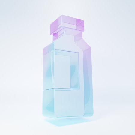 Frosted glass Bottle of water icon isolated on white background. Soda aqua drink sign. Minimalism concept. 3D render illustration.の写真素材