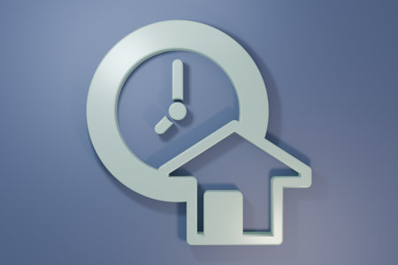 Gray Time is money icon isolated on purple-blue background. Money is time. Effective time management. Convert time to money. Minimalism concept. 3D render illustration.の写真素材