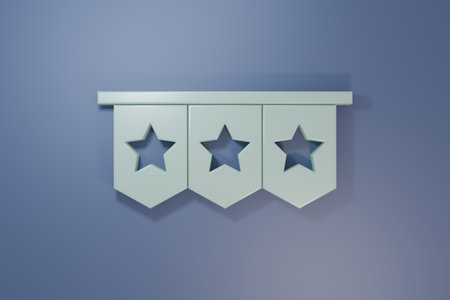 Gray Carnival garland with flags icon isolated on purple-blue background. Party pennants for birthday celebration, festival decoration. Minimalism concept.の写真素材