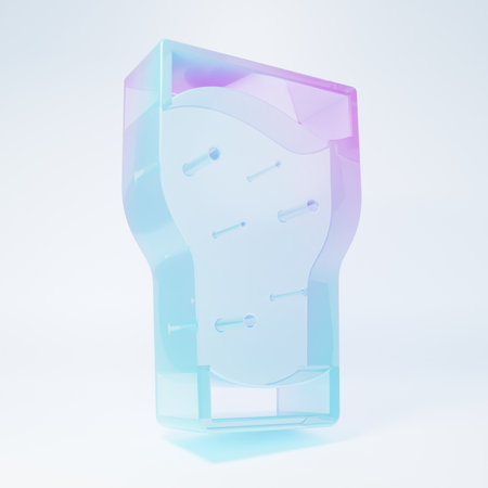 Frosted glass Glass of beer icon isolated on white background. Minimalism concept. 3D render illustration.の写真素材