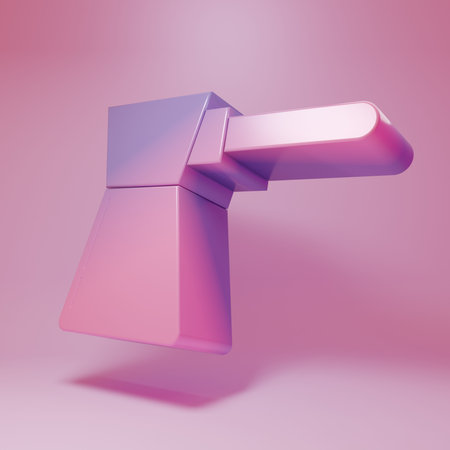 Purple-pink Coffee turk icon isolated on pink background. Minimalism concept. 3D render illustration.の写真素材