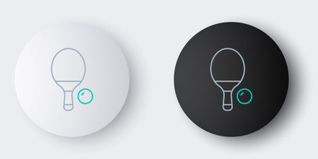 Line Racket for playing table tennis icon isolated on gray background. Colorful outline concept. Vector.のイラスト素材