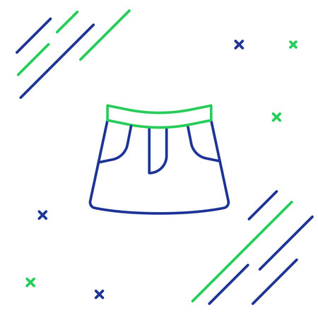 Line Skirt icon isolated on white background. Colorful outline concept. Vector.のイラスト素材