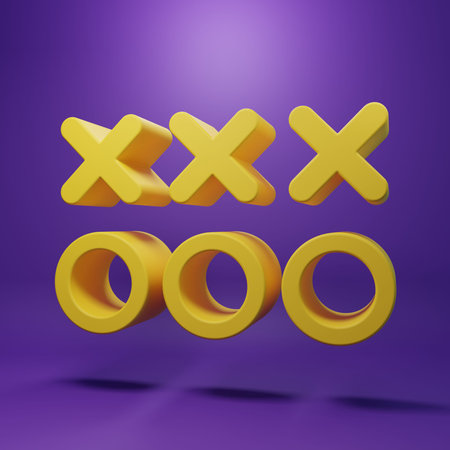 Yellow Planning strategy concept icon isolated on purple background. Minimalism concept. 3D render...