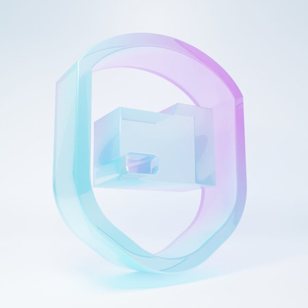 Frosted glass Document folder protection concept icon isolated on white background. Confidential...