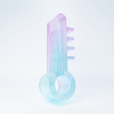 Frosted glass Meteorology thermometer measuring icon isolated on white background. Thermometer...