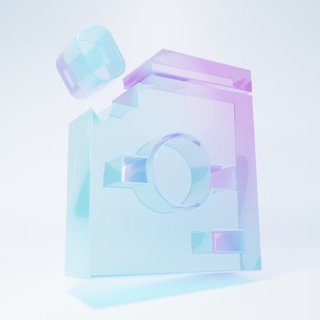 Frosted glass Candy packaging for sweets icon isolated on white background. Bag with candy. Minimalism concept. 3D render illustration.の写真素材