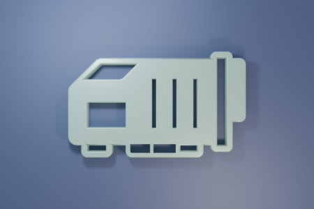 Gray Video graphic card icon isolated on purple-blue background. Minimalism concept. 3D render illustration.の写真素材