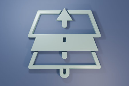 Gray Layers icon isolated on purple-blue background. Minimalism concept. 3D render illustration.