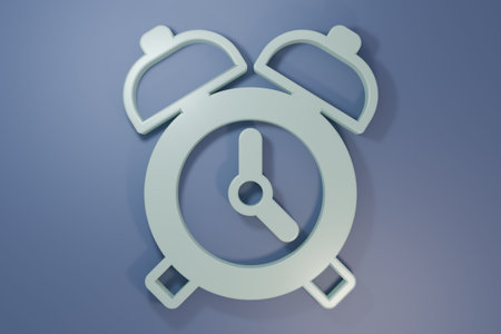 Gray Alarm clock icon isolated on purple-blue background. Wake up, get up concept. Time sign....