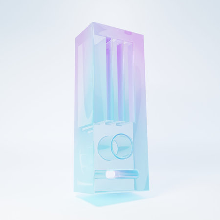 Frosted glass Video game console icon isolated on white background. Minimalism concept. 3D render...