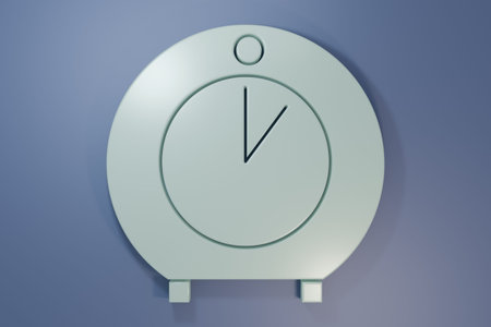 Gray Kitchen timer icon isolated on purple-blue background. Cooking utensil. Minimalism concept. 3D...
