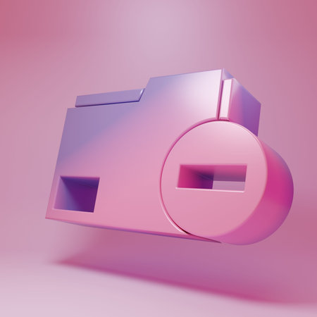 Purple-pink Document folder with minus icon isolated on pink background. Clear document. Remove file document. Delete information file. Minimalism concept. 3D render illustration.の写真素材