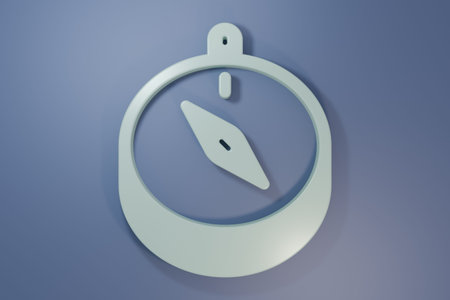 Gray Compass icon isolated on purple-blue background. Windrose navigation symbol. Wind rose sign....
