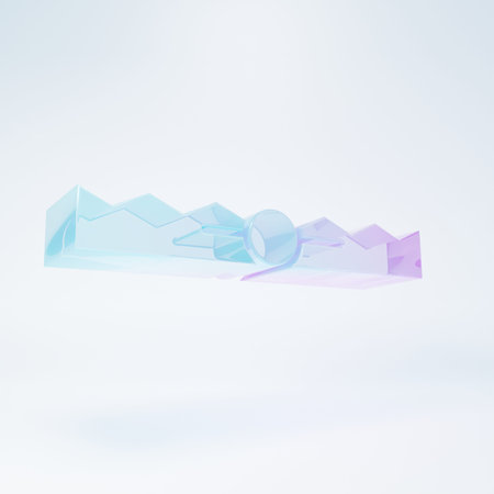 Frosted glass Trap hunting icon isolated on white background. Minimalism concept. 3D render...