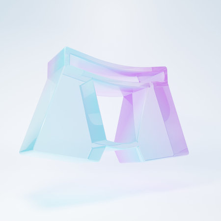 Frosted glass Men underpants icon isolated on white background. Man underwear. Minimalism concept. 3D render illustration.の写真素材