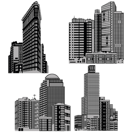 Tall buildings silhouettesのイラスト素材