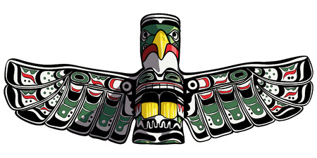 Hand drawn eagle totem in Duncan vector illustration.のイラスト素材