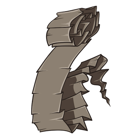 Hand drawn rolled ribbon Old documentのイラスト素材