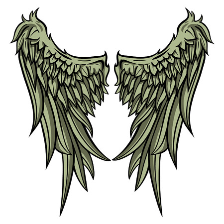 Hand drawn wings iconのイラスト素材