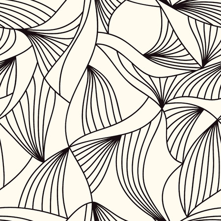 Trendy seamless pattern concept with freehand drawn waves lines. Complicated connected line structure. Undulated mesh texture.のイラスト素材