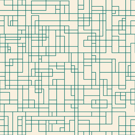 Endless tangled lines vector background. Lines with sinuous trajectory and straight angles seamless pattern.のイラスト素材