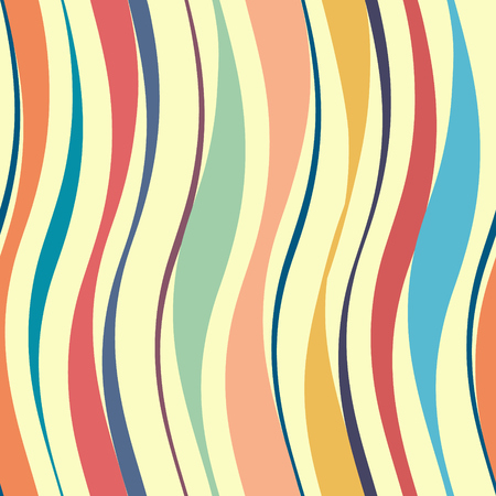 Colorful corrugated vertical shapes vector background. Wavy seamless pattern.のイラスト素材