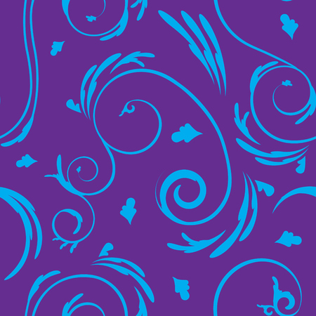 Mauve endless vector background with swirl floral elements. Elegant seamless pattern for wallpaper or packaging.のイラスト素材