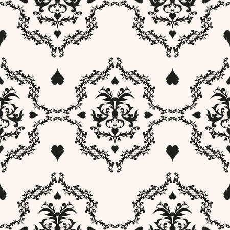 Royal damask vector background. Abstract floral damask seamless pattern.のイラスト素材