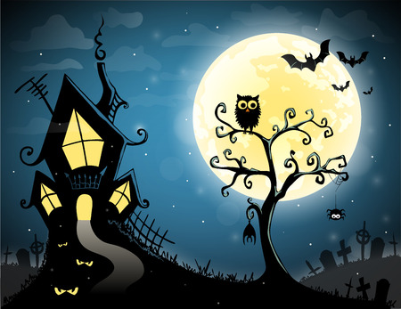 Halloween scary card illustrationのイラスト素材